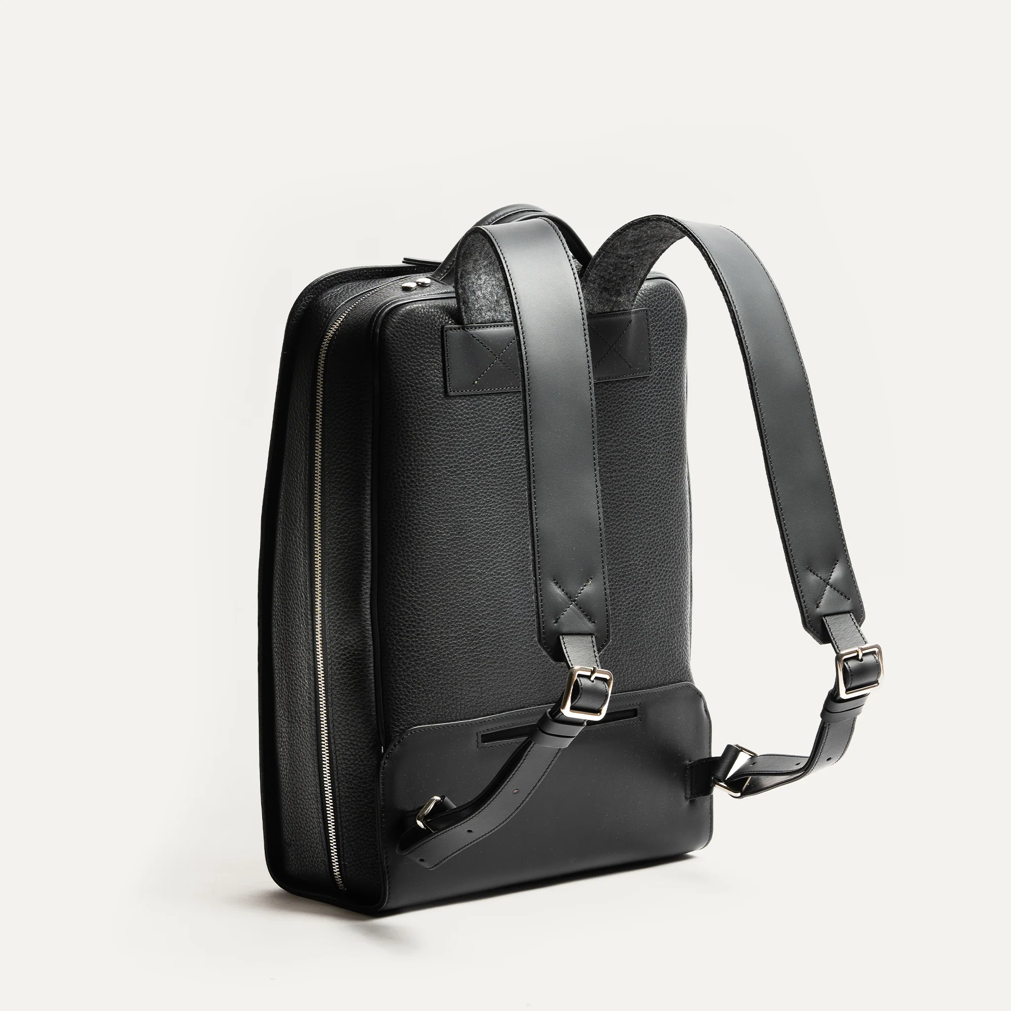 Sac à dos en cuir lisse ~ MATTEO - NOIR - Image 4