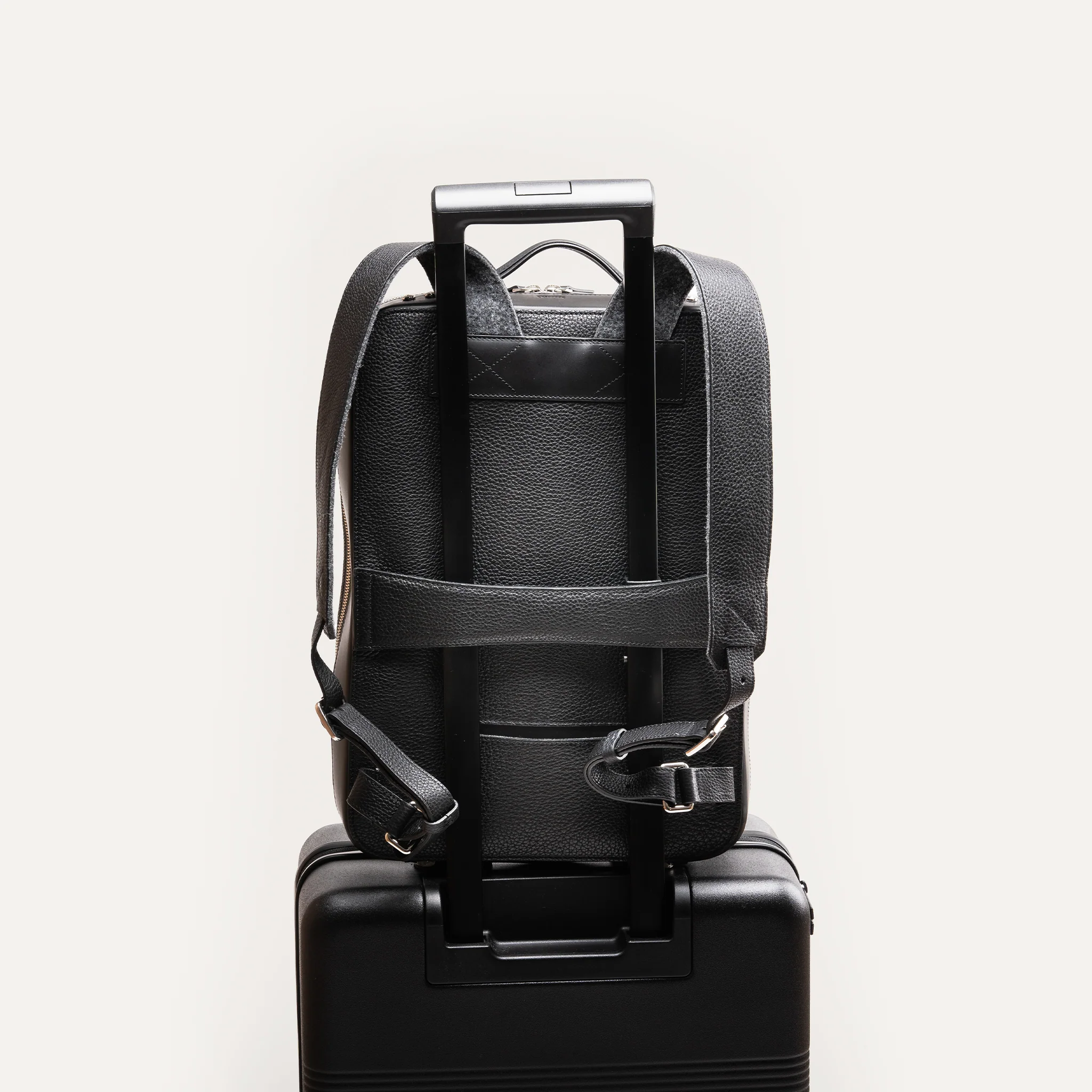 Sac à dos en toile et cuir ~ RUBENS - GRIS & NOIR - Image 3