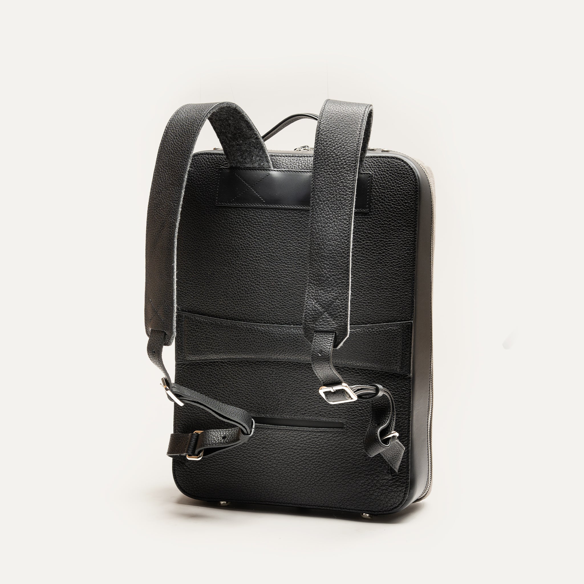 Sac à dos en toile et cuir ~ RUBENS - GRIS & NOIR - Image 7