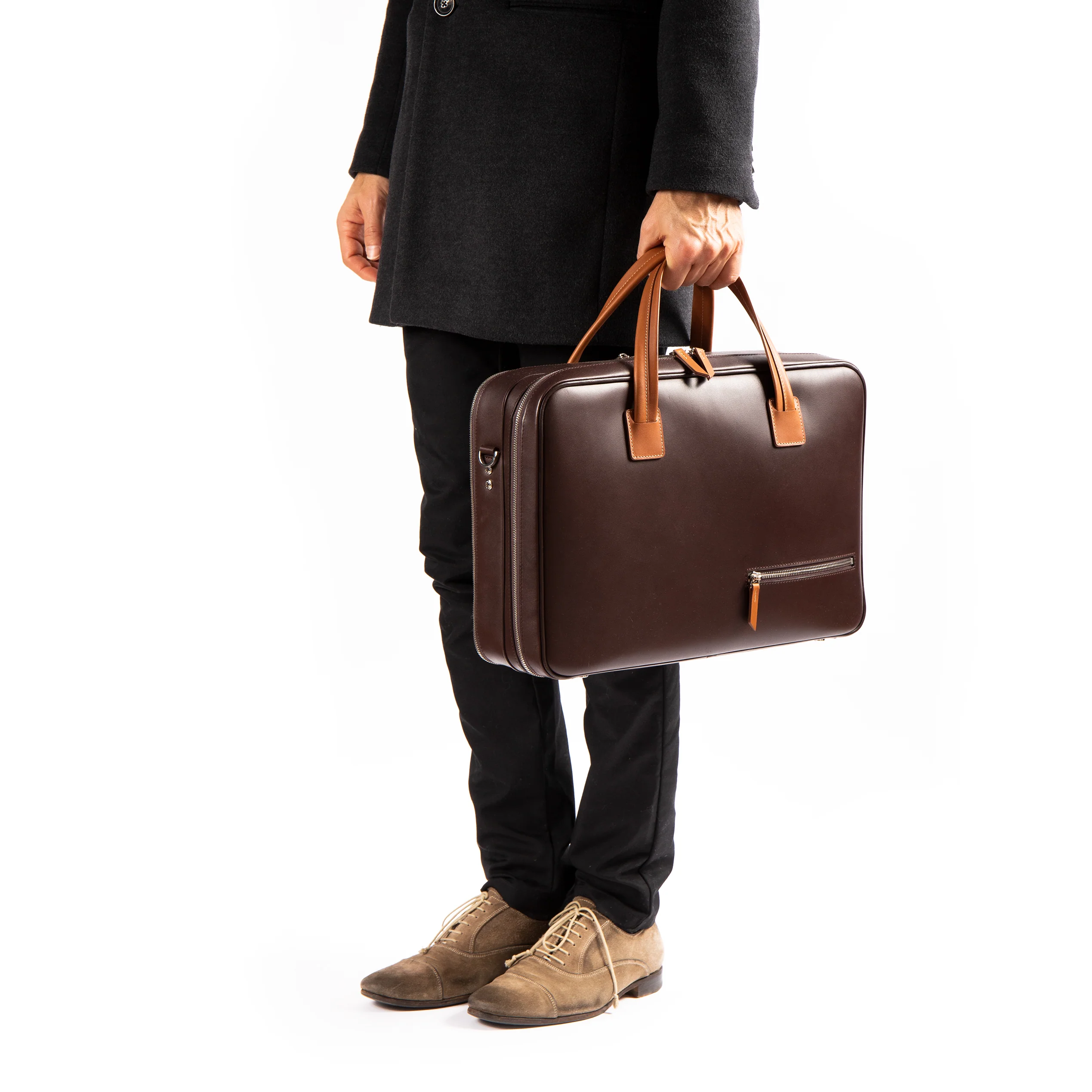 Sac ordinateur 36 heures lundi | BELLECOURT Marron et Cognac - Image 2