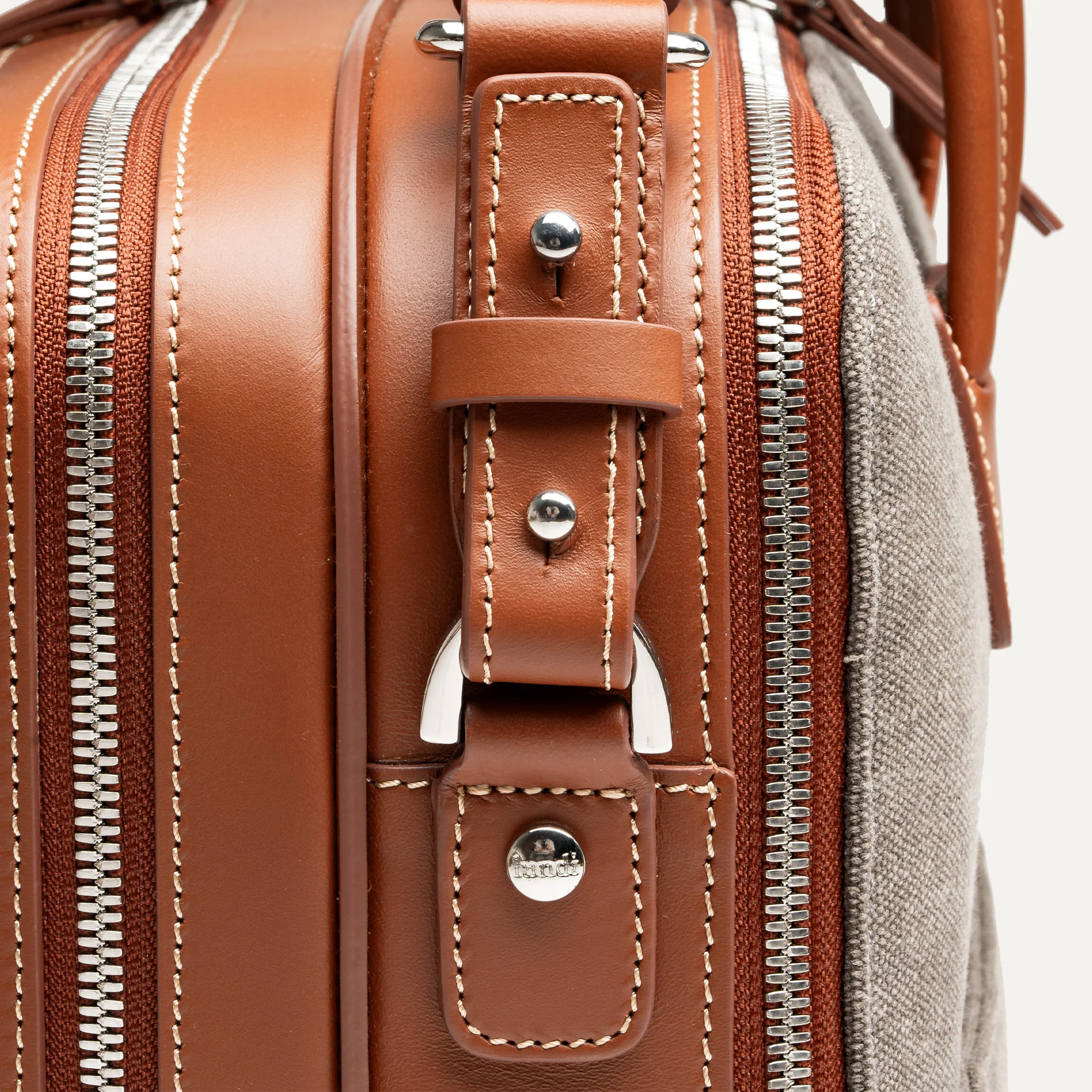 Porte documents 36 hr ~ CONALLY ~ Gris & Cognac - Image 7