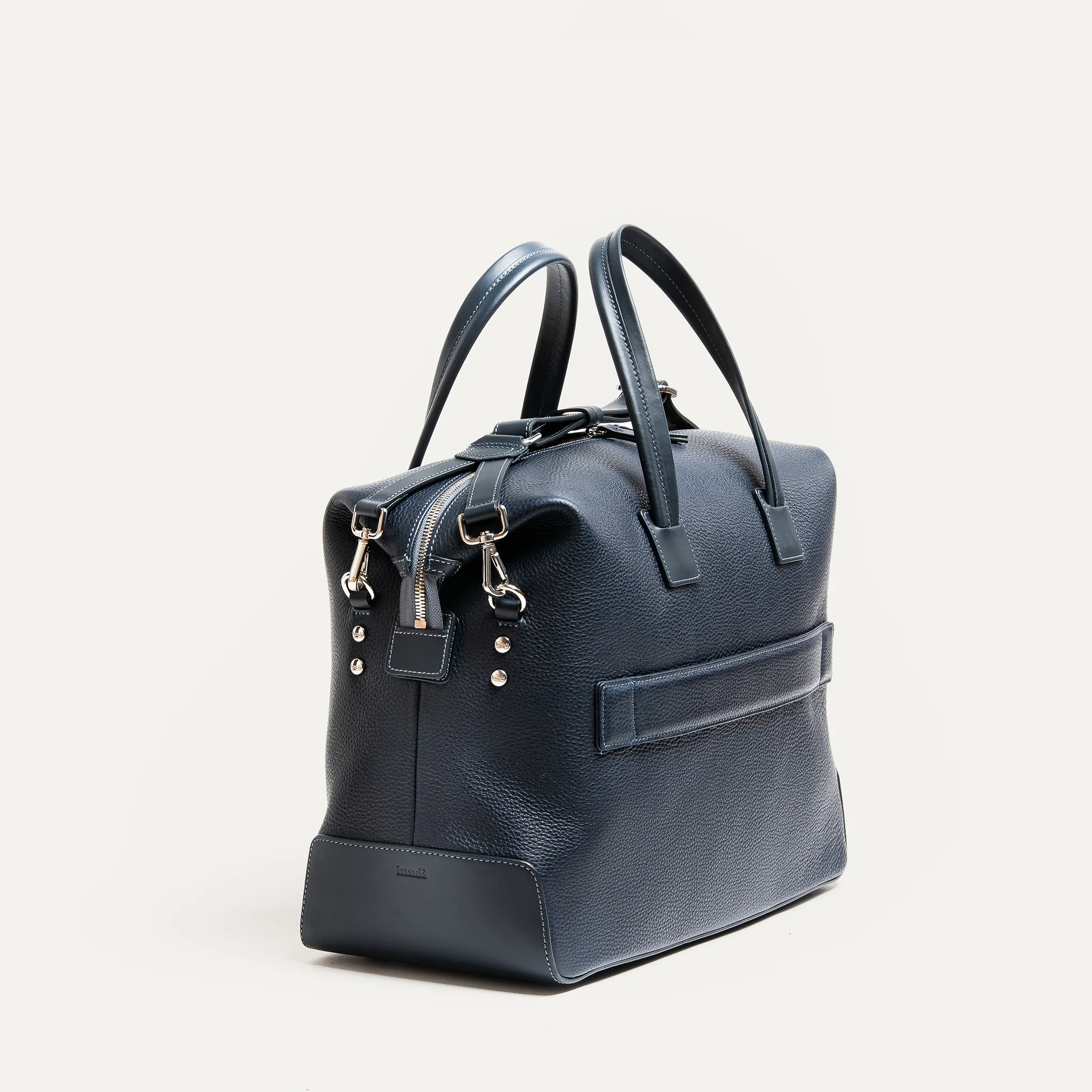 Sac de voyage 48 heures ~ WESLEY~ Cuir grainé marine - Image 6