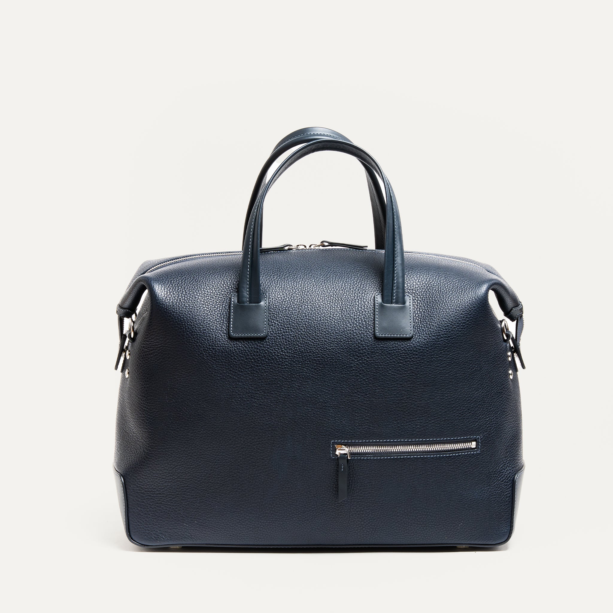 Sac de voyage 48 heures ~ WESLEY~ Cuir grainé marine - Image 9