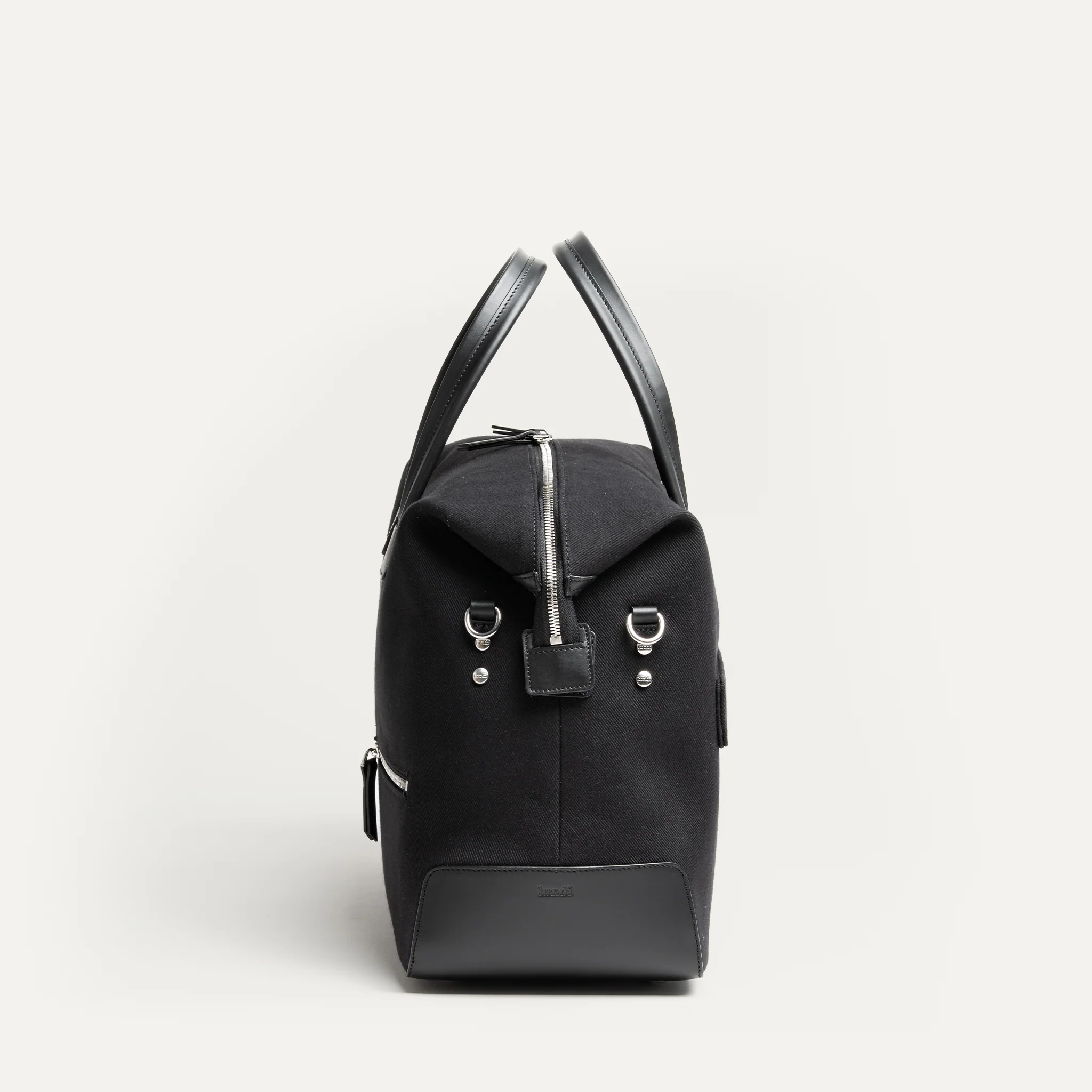 Sac de voyage 48 heures ~ AUGUSTIN ~ Toile noire & cuir noir - Image 8