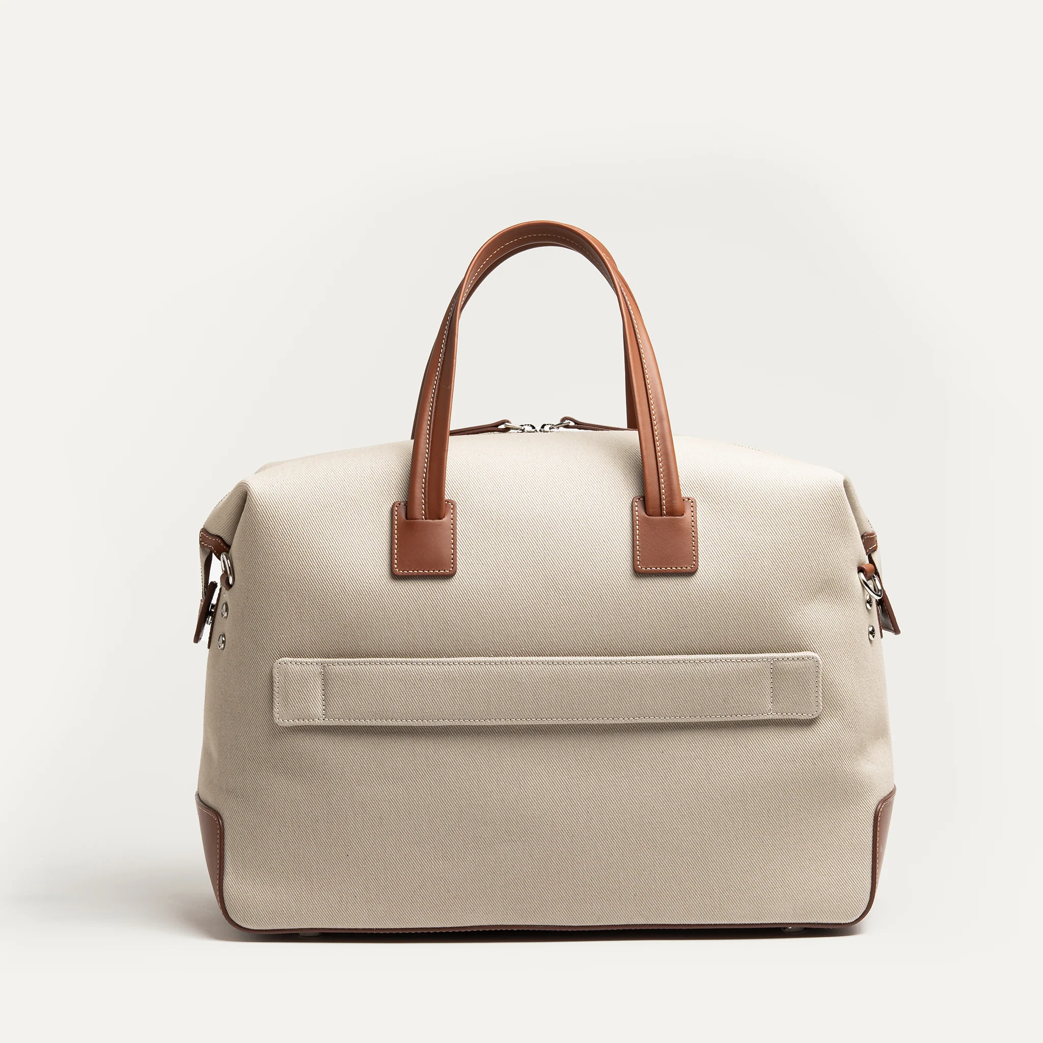 Sac de voyage 48h Femme ~ AUGUSTIN ~ Toile beige & cuir cognac - Image 4