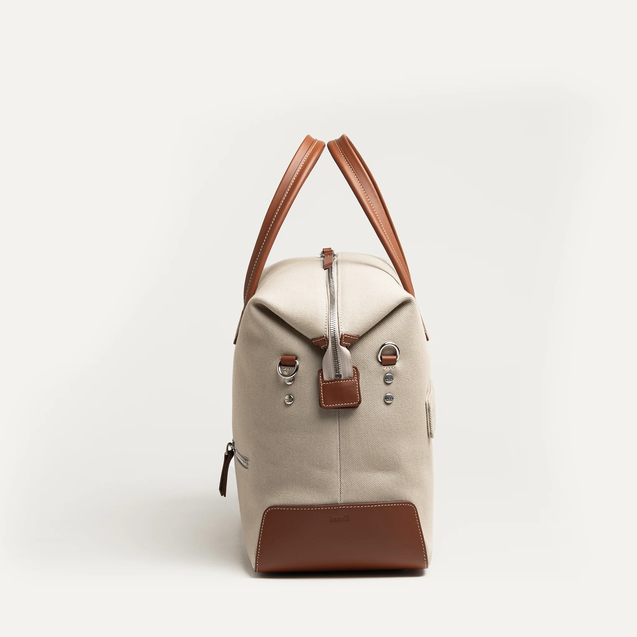 Sac de voyage 48h Femme ~ AUGUSTIN ~ Toile beige & cuir cognac - Image 5