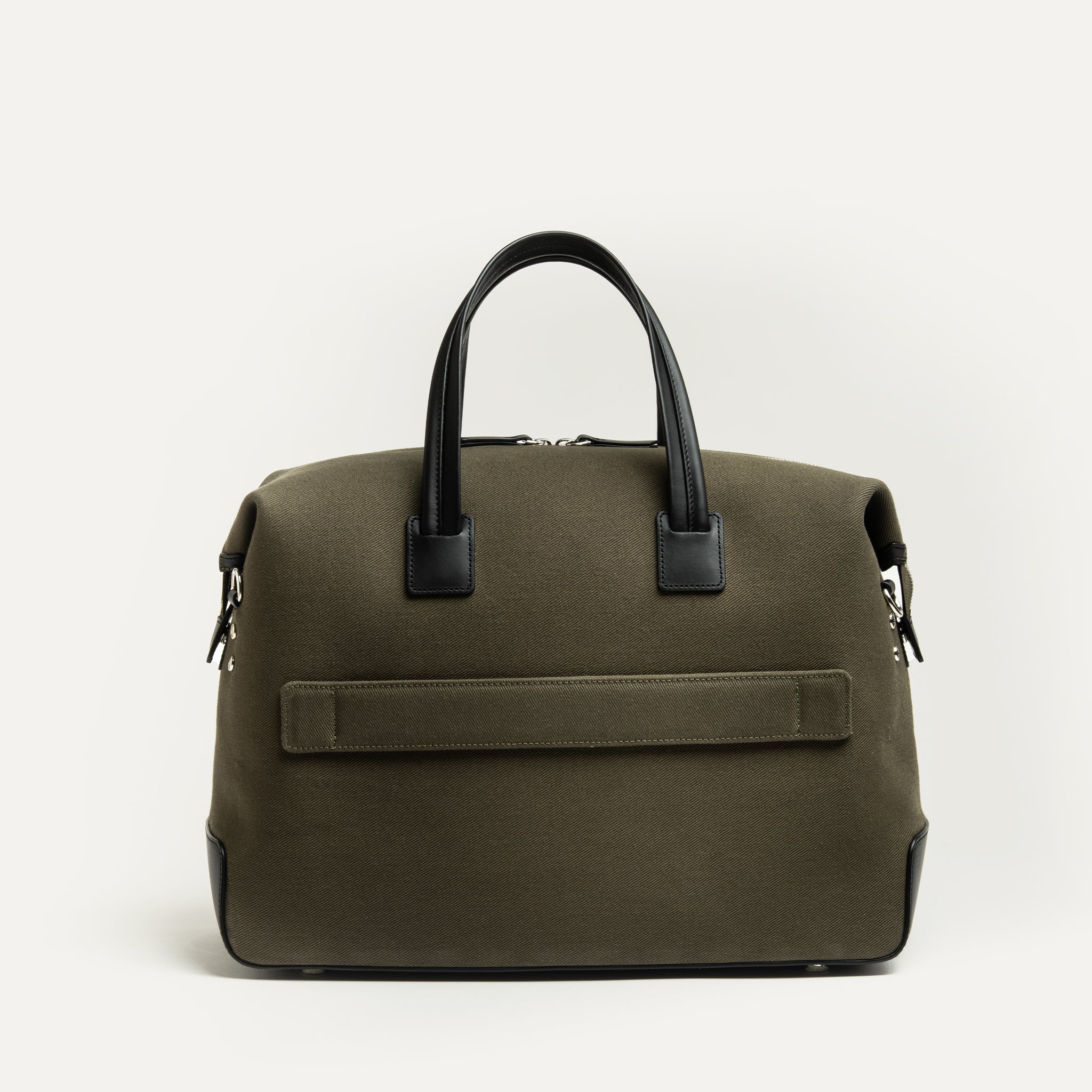Sac de voyage 48h Femme ~ AUGUSTIN ~ Toile kaki & cuir noir - Image 7