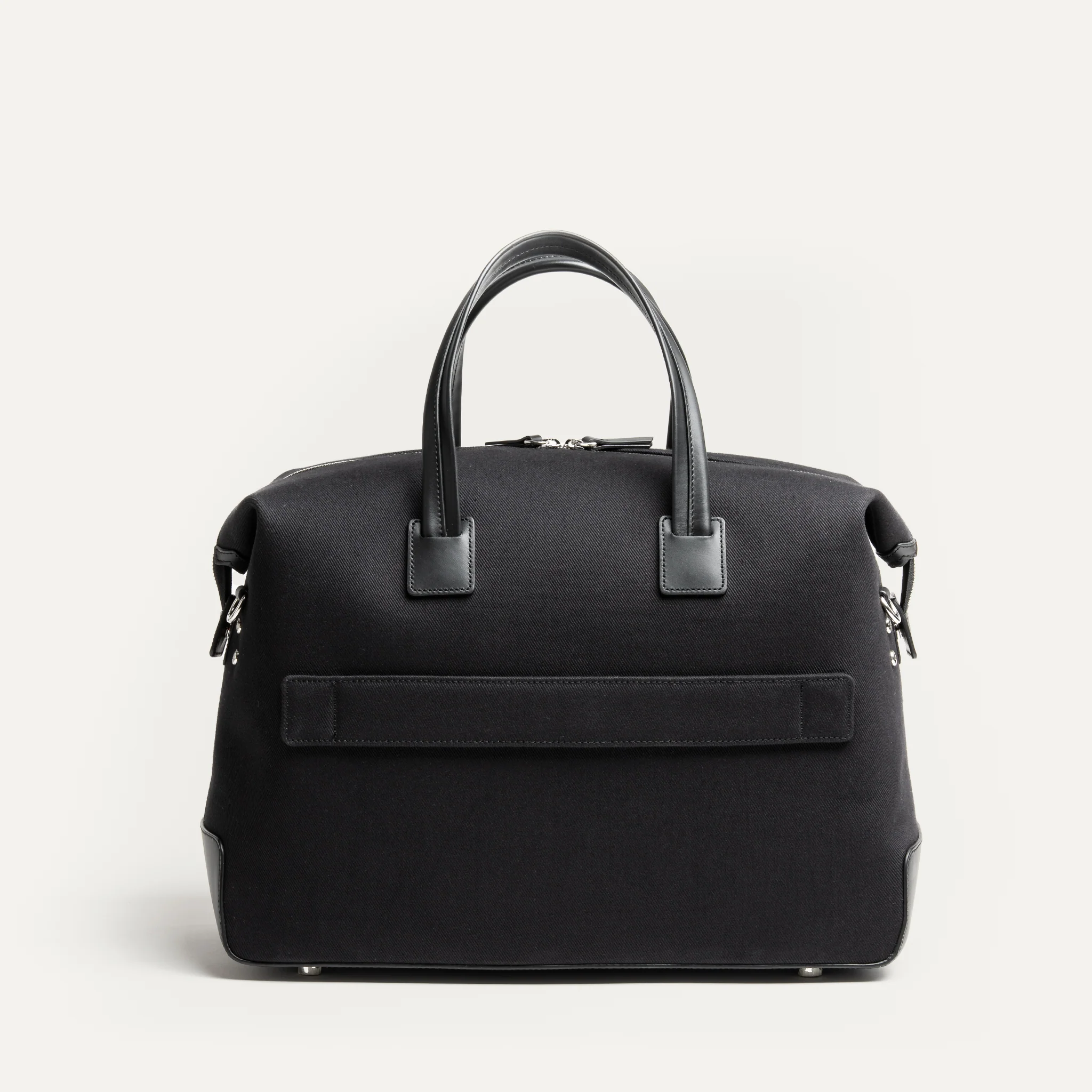 Sac de voyage 48h Femme ~ AUGUSTIN ~ Toile noire & cuir noir - Image 6