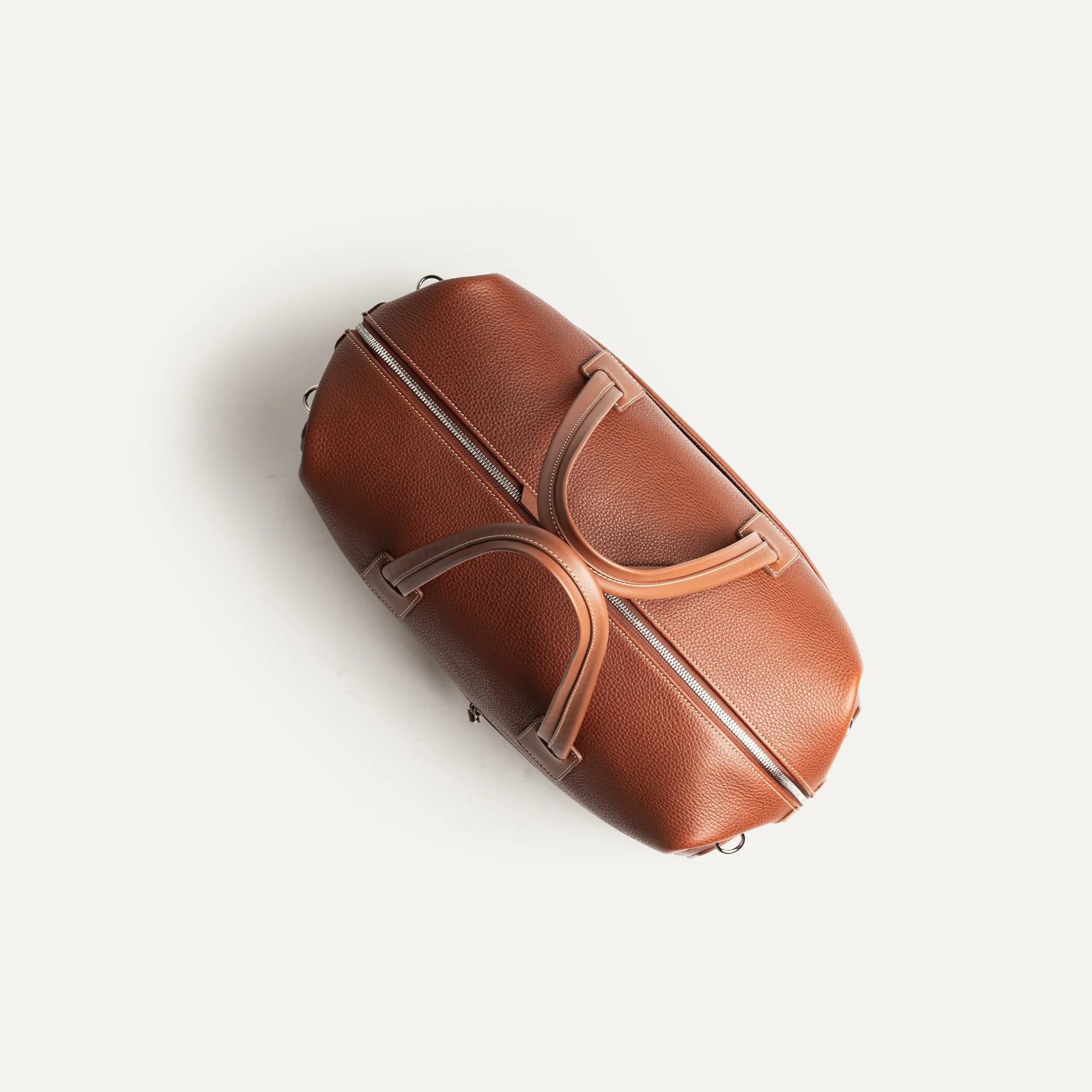 Sac de voyage 48h Femme ~ WESLEY~Cuir grainé cognac - Image 10