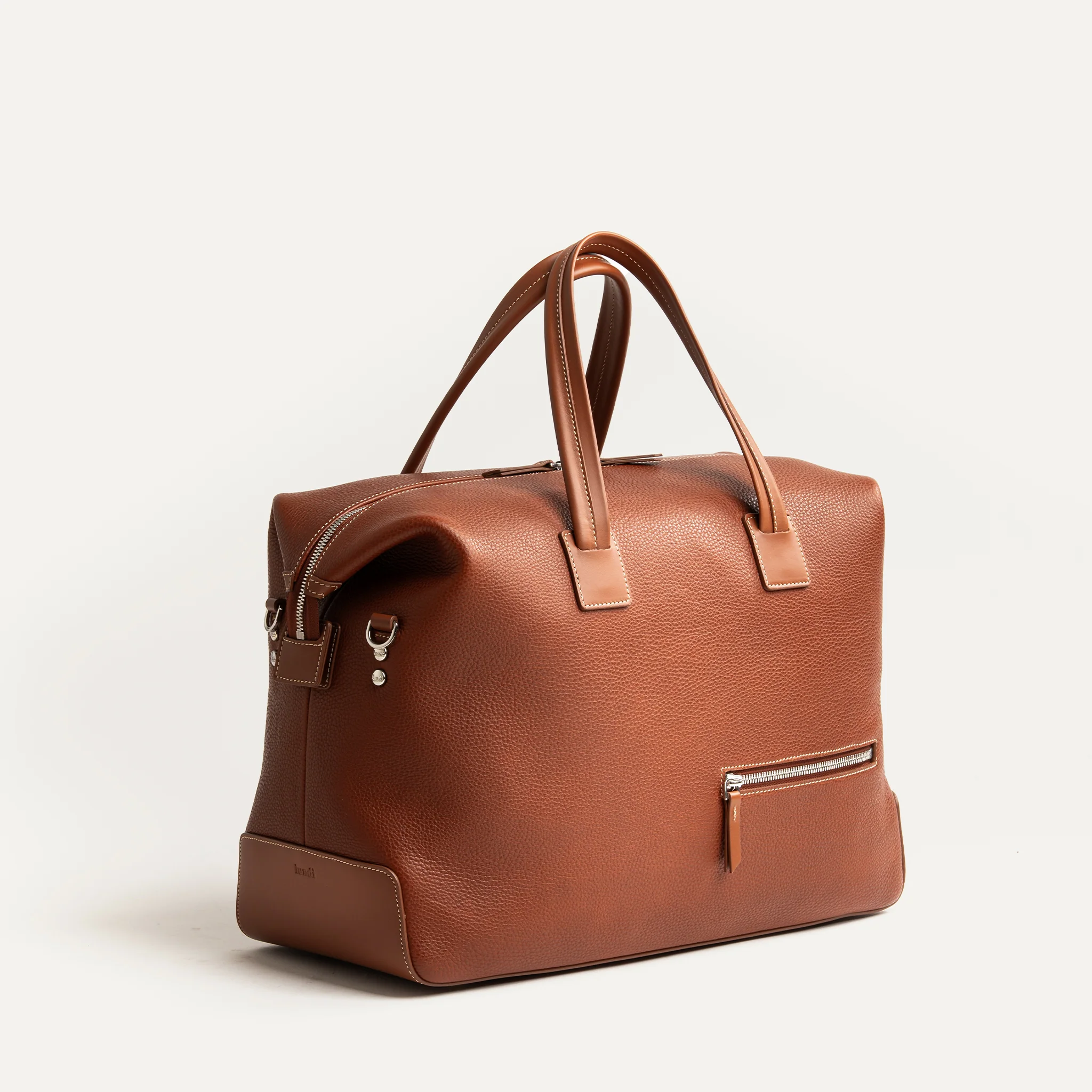 Sac de voyage 48h Femme ~ WESLEY~Cuir grainé cognac - Image 3