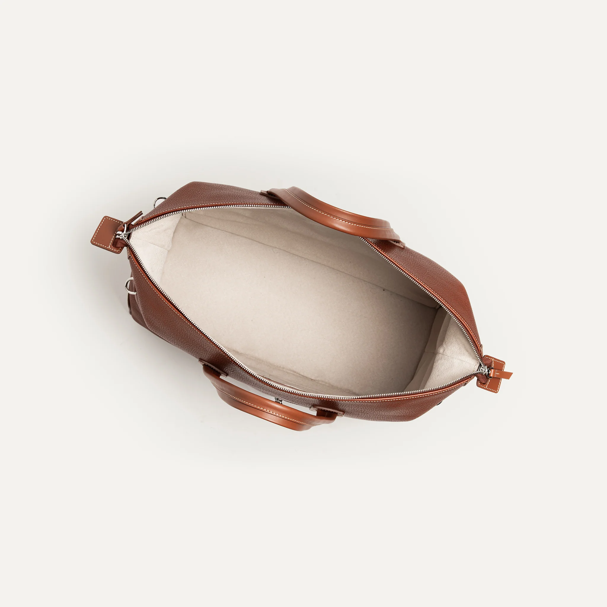 Sac de voyage 48h Femme ~ WESLEY~Cuir grainé cognac - Image 8