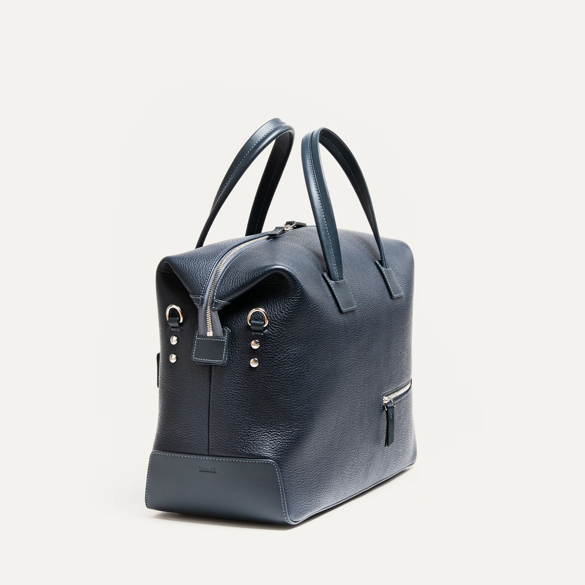 Sac de voyage 48h Femme ~ WESLEY~ Cuir grainé marine - Image 3