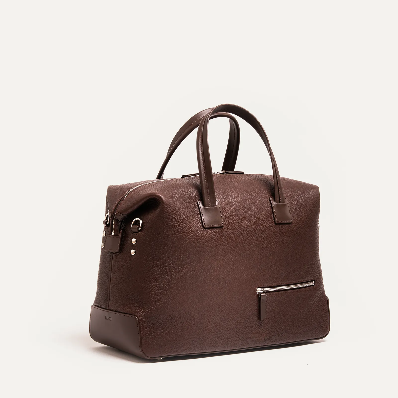 Sac de voyage 48h Femme ~ WESLEY~Cuir grainé marron - Image 8