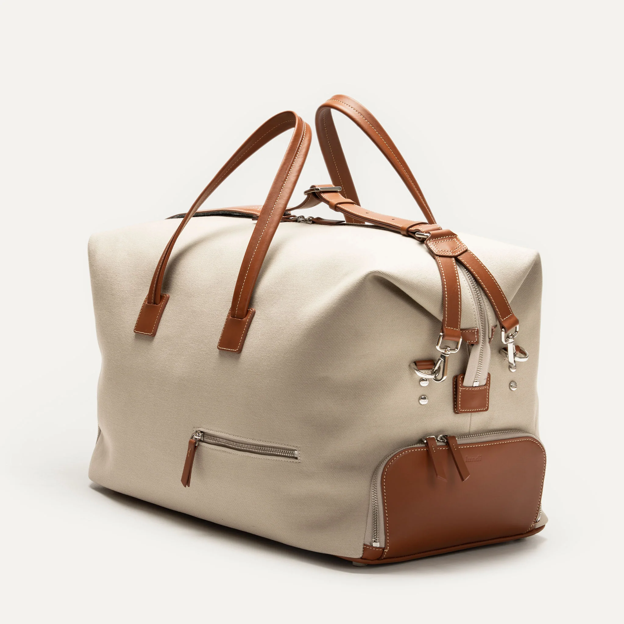 Sac de voyage Femme ~ REMINGTON ~ Toile Beige & cuir Cognac - Image 6