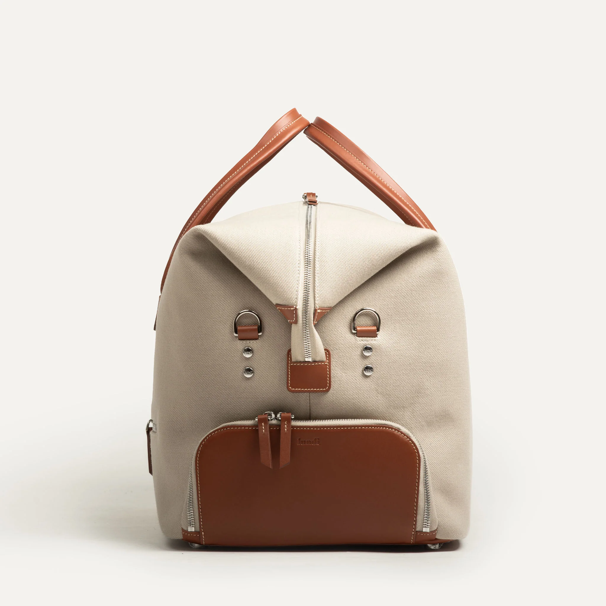 Sac de voyage Femme ~ REMINGTON ~ Toile Beige & cuir Cognac - Image 7