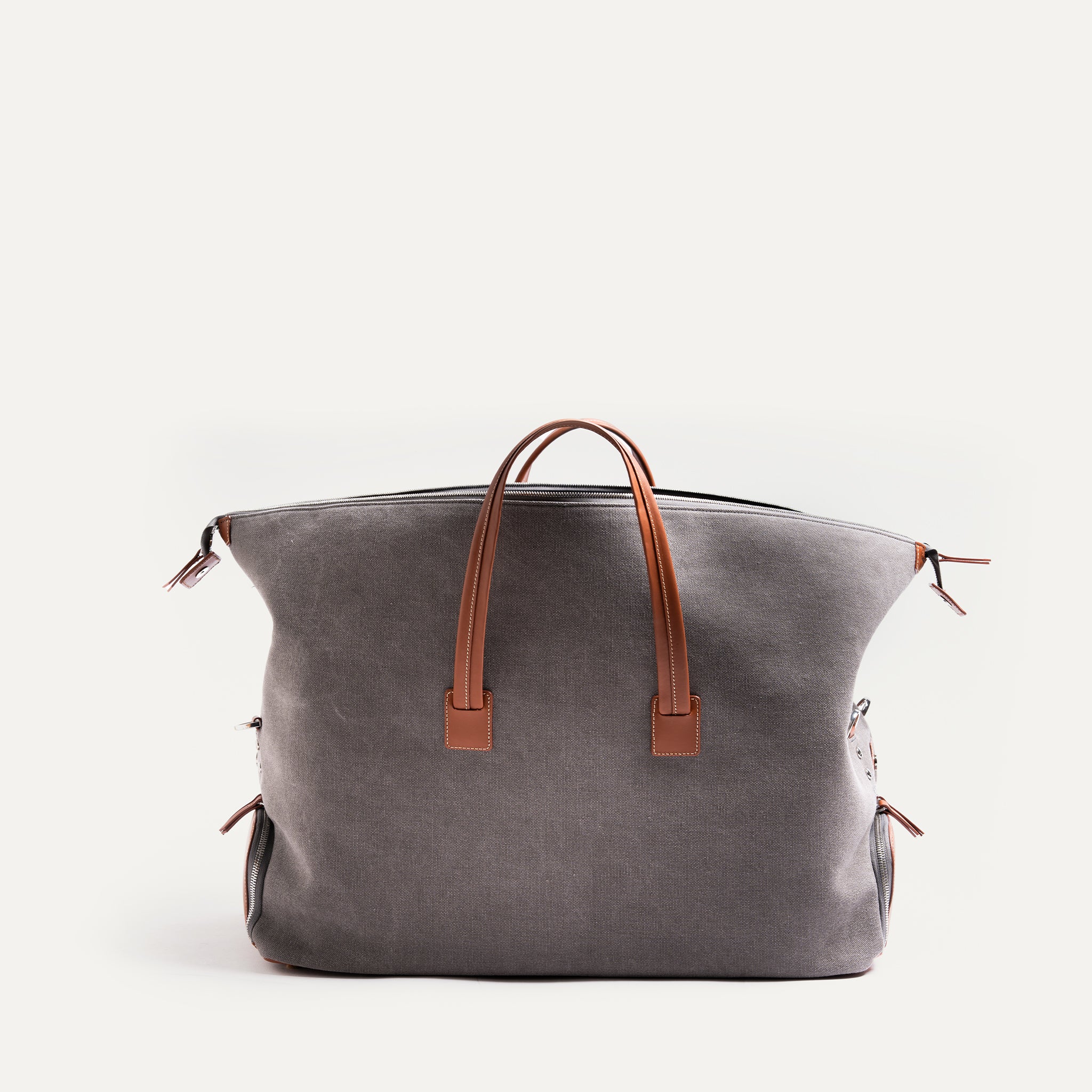 Sac de voyage Femme ~ REMINGTON ~ Toile Grise & cuir Cognac - Image 7