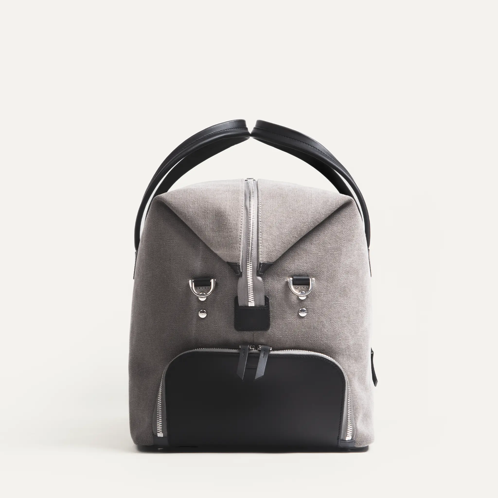 Sac de voyage Femme ~ REMINGTON ~ Toile Grise & cuir Noir - Image 10