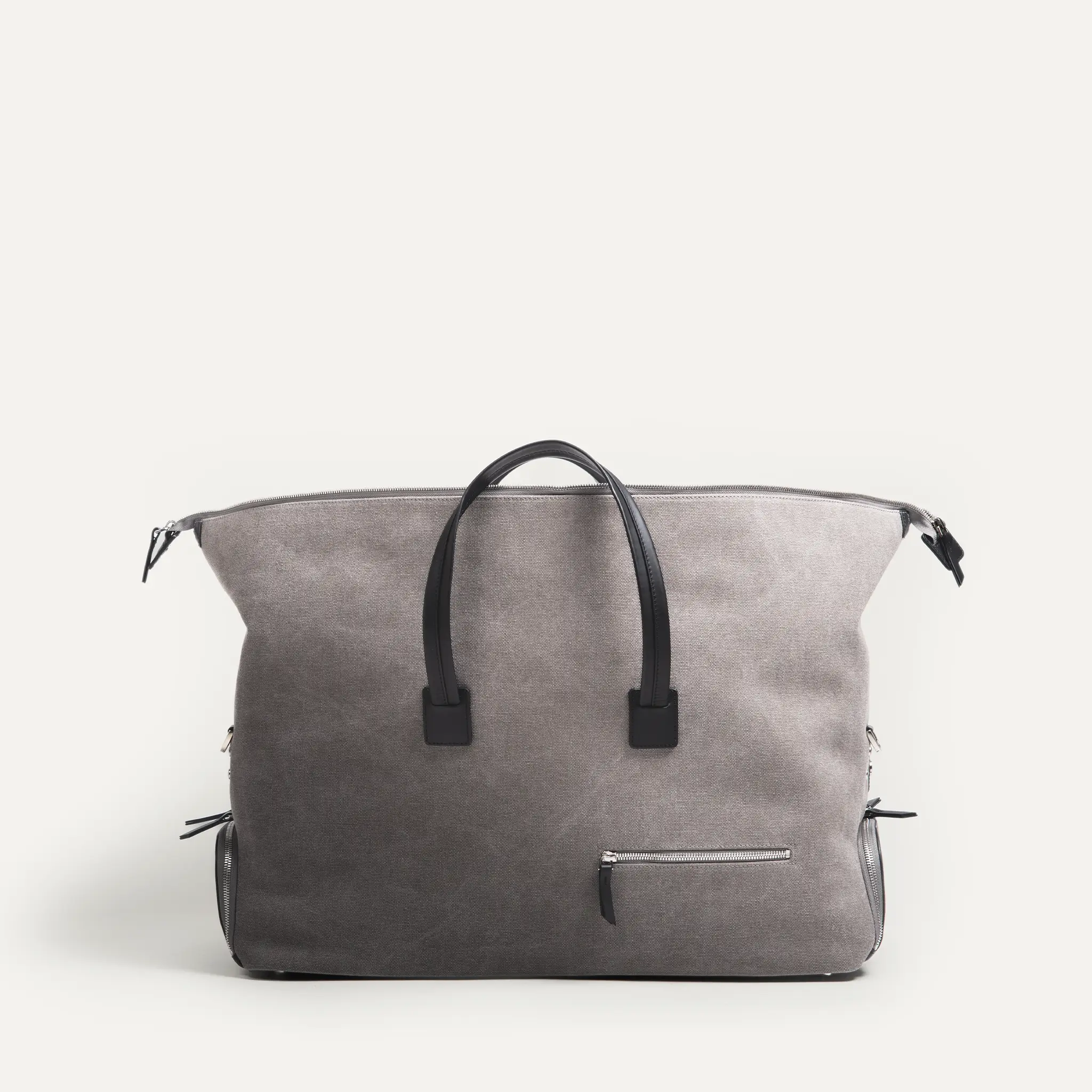 Sac de voyage Femme ~ REMINGTON ~ Toile Grise & cuir Noir - Image 12