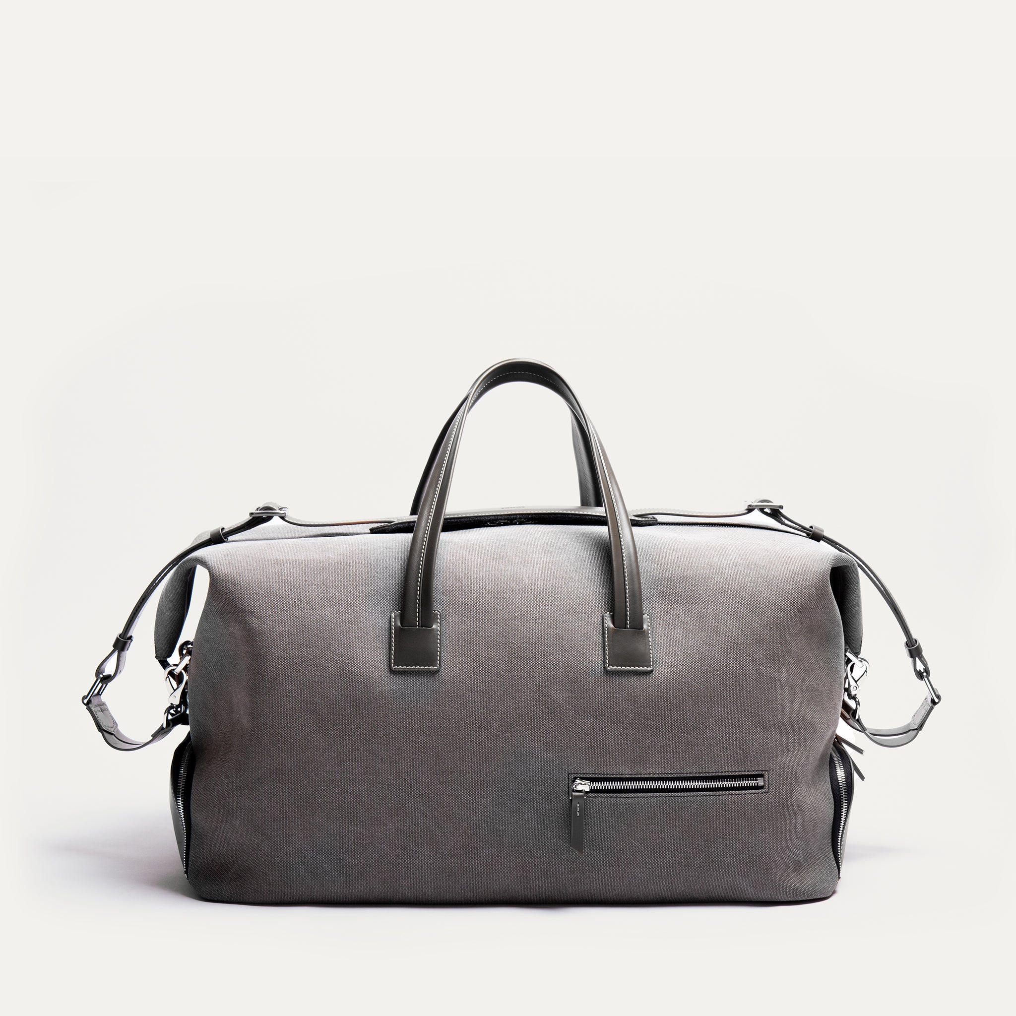 Sac de voyage Femme ~ REMINGTON ~ Toile Grise & cuir Noir - Image 13