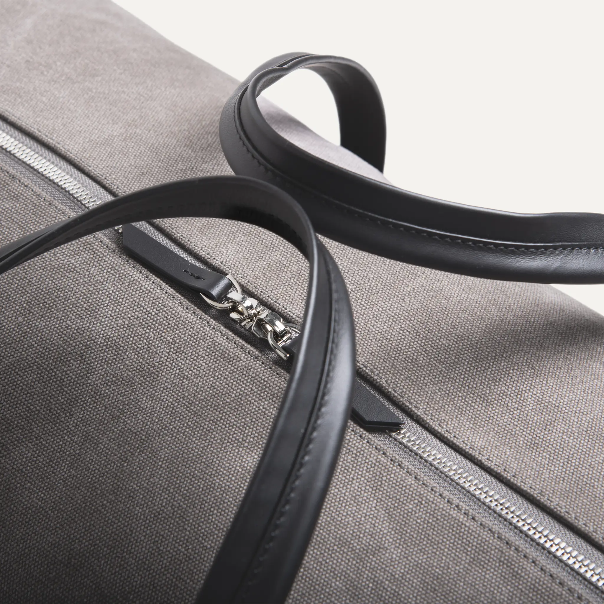Sac de voyage Femme ~ REMINGTON ~ Toile Grise & cuir Noir - Image 5
