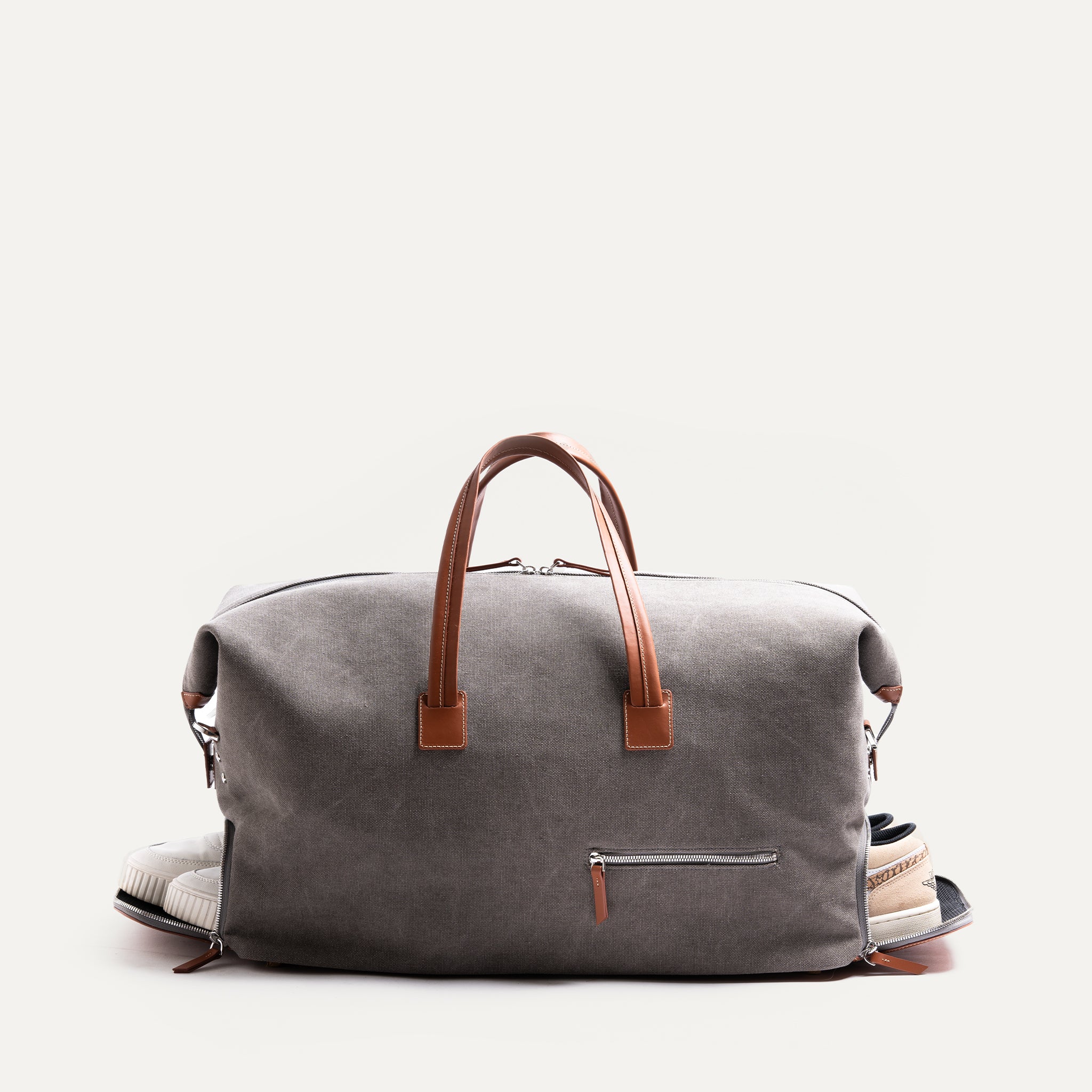 Sac de voyage ~ REMINGTON ~ Toile Grise & cuir Cognac - Image 6