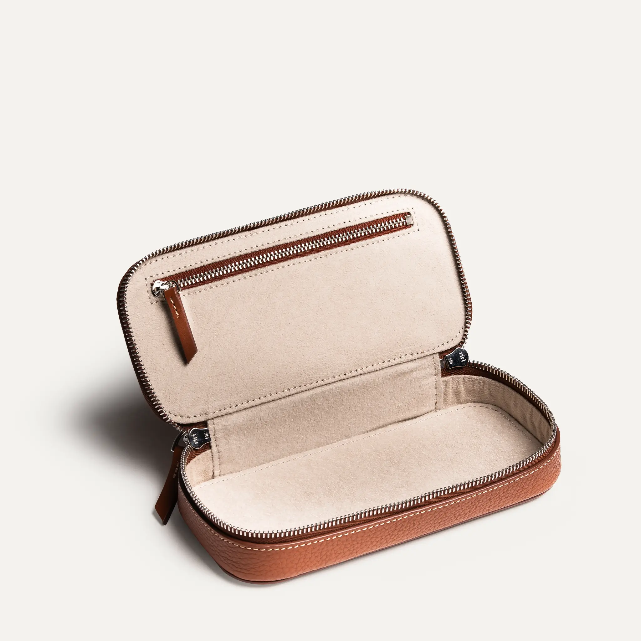 Trousse de toilette compacte ~ EVA - Cuir grainé cognac - Image 7