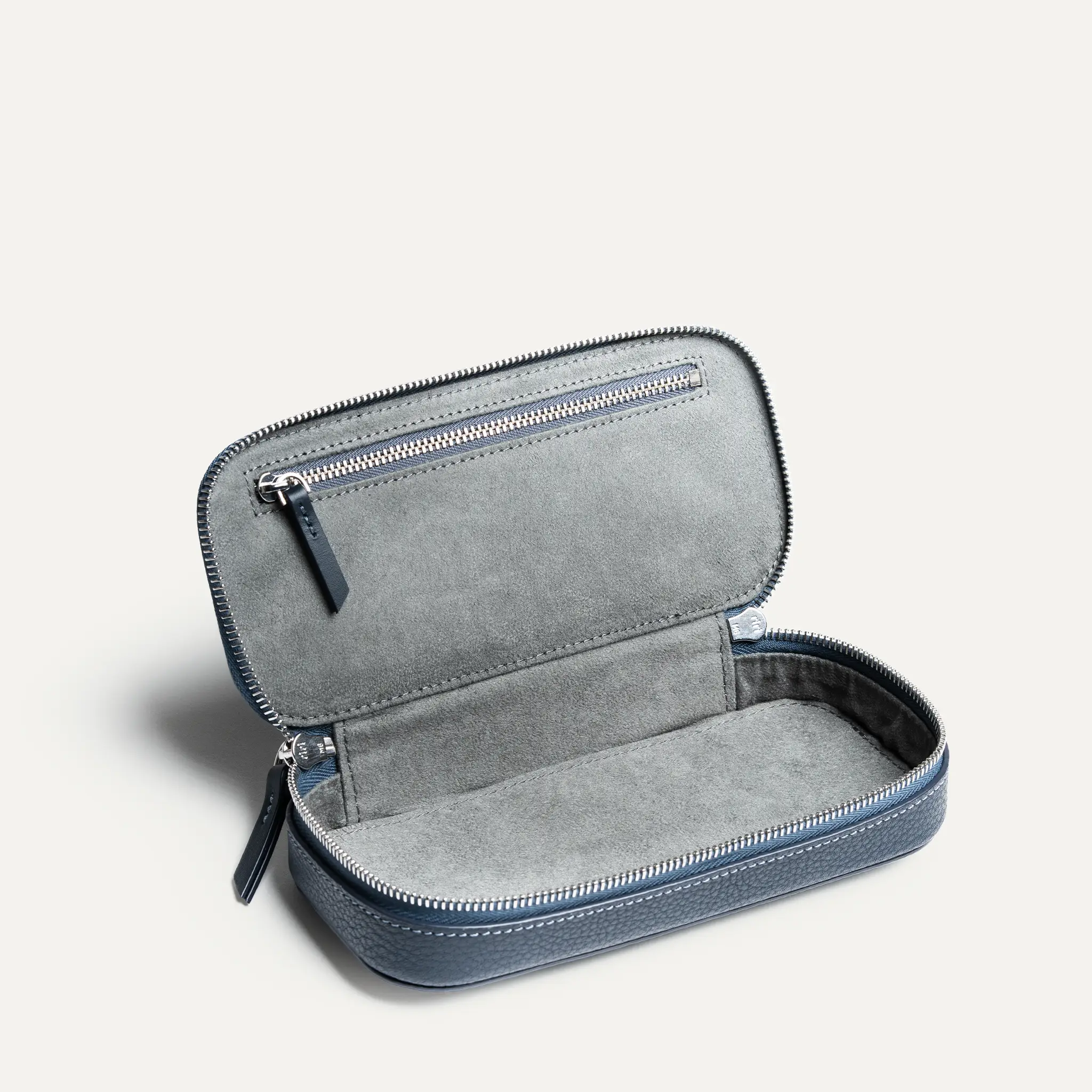 Trousse de toilette compacte ~ EVA - Cuir grainé marine - Image 8