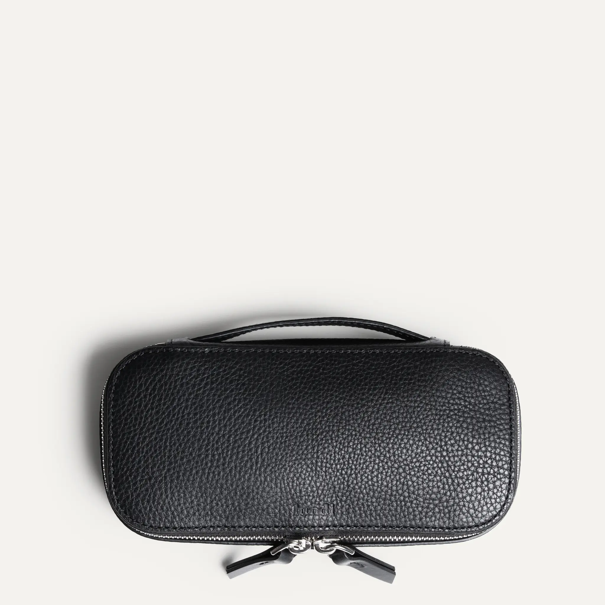 Trousse de toilette compacte ~ EVA - Cuir grainé noir - Image 6