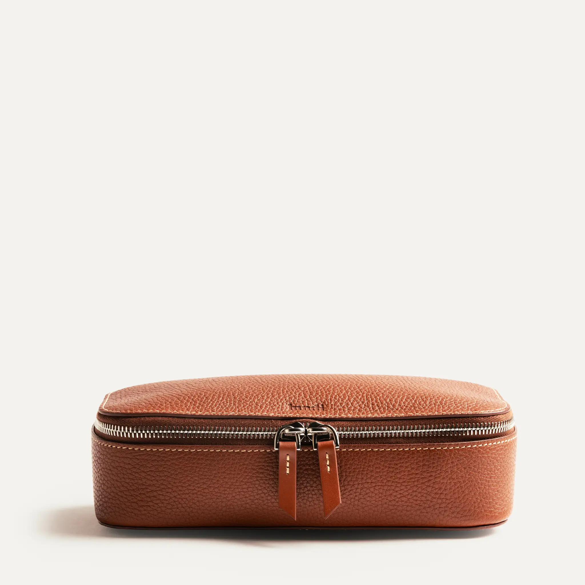 Trousse de toilette en cuir grainé ~ LISA - Cognac - Image 6