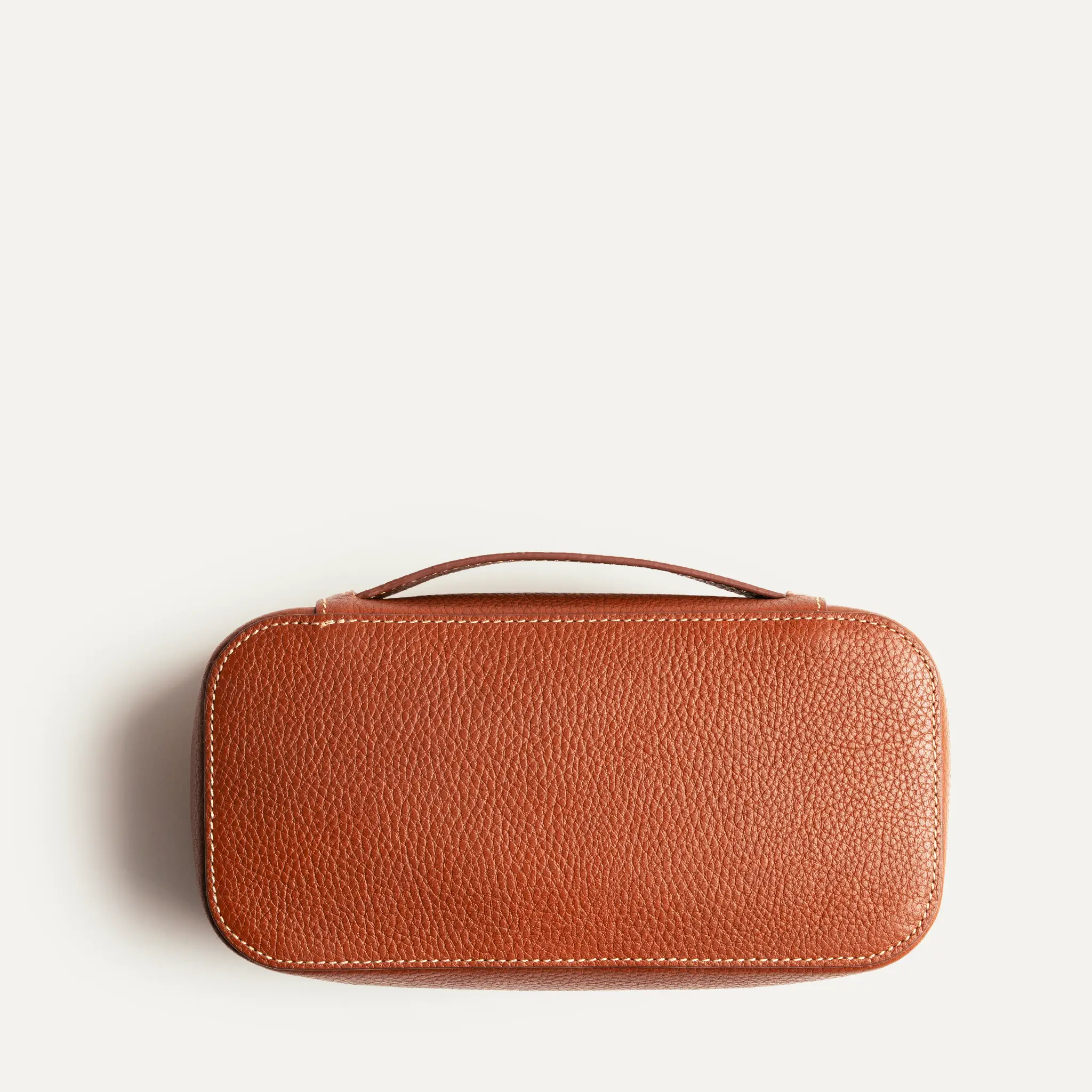 Trousse de toilette en cuir grainé ~ LISA - Cognac - Image 8