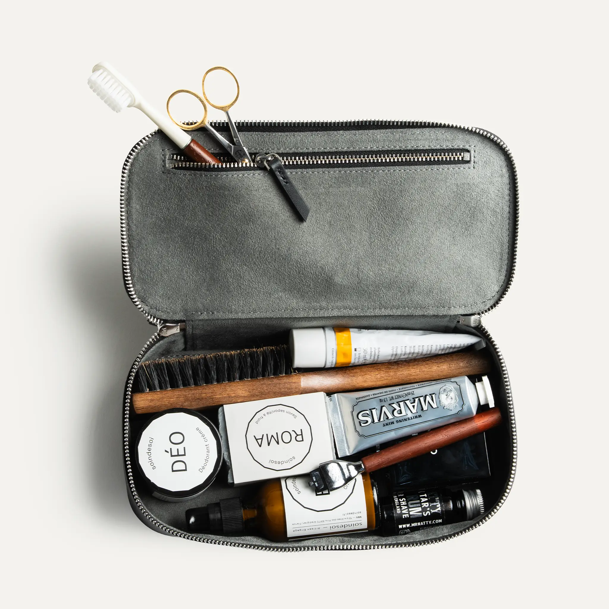 Trousse de toilette en cuir grainé ~ LISA - Noir - Image 12