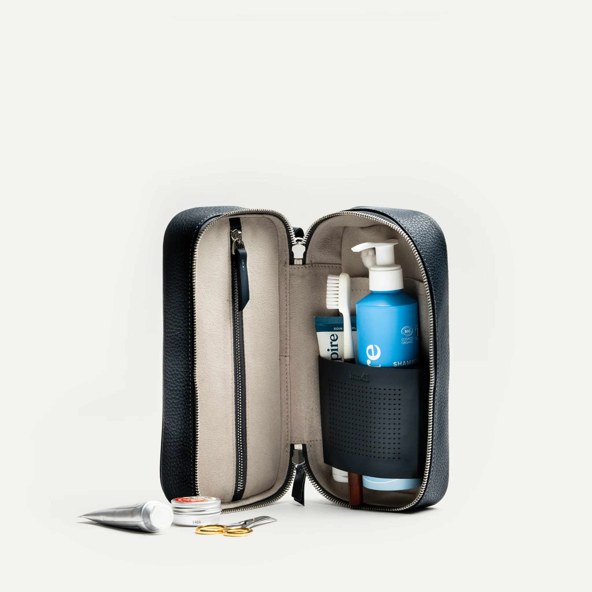 Trousse de toilette cuir ~ CLARA - MARINE - Image 6
