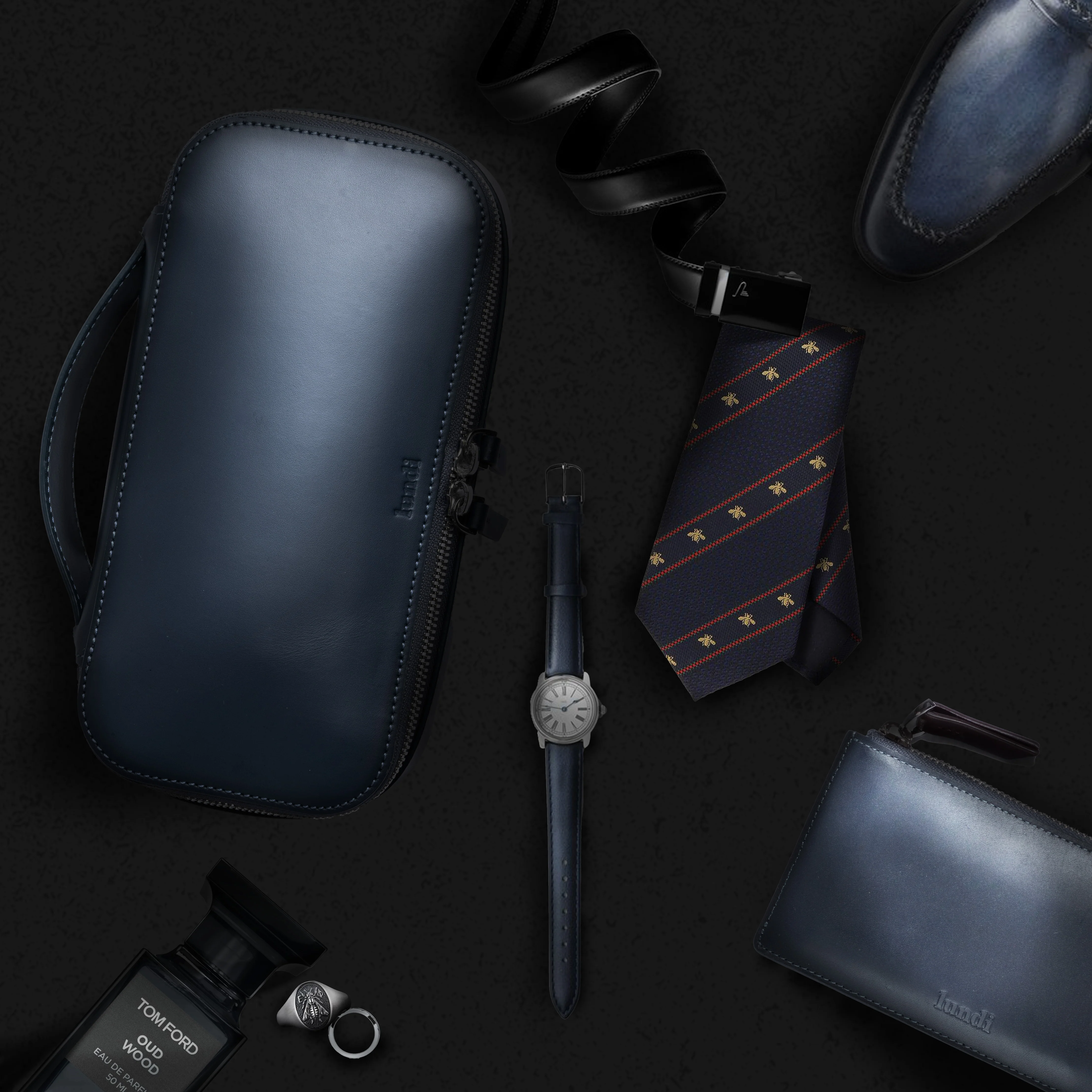 Trousse de toilette cuir ~ GINA II - MARINE - Image 13