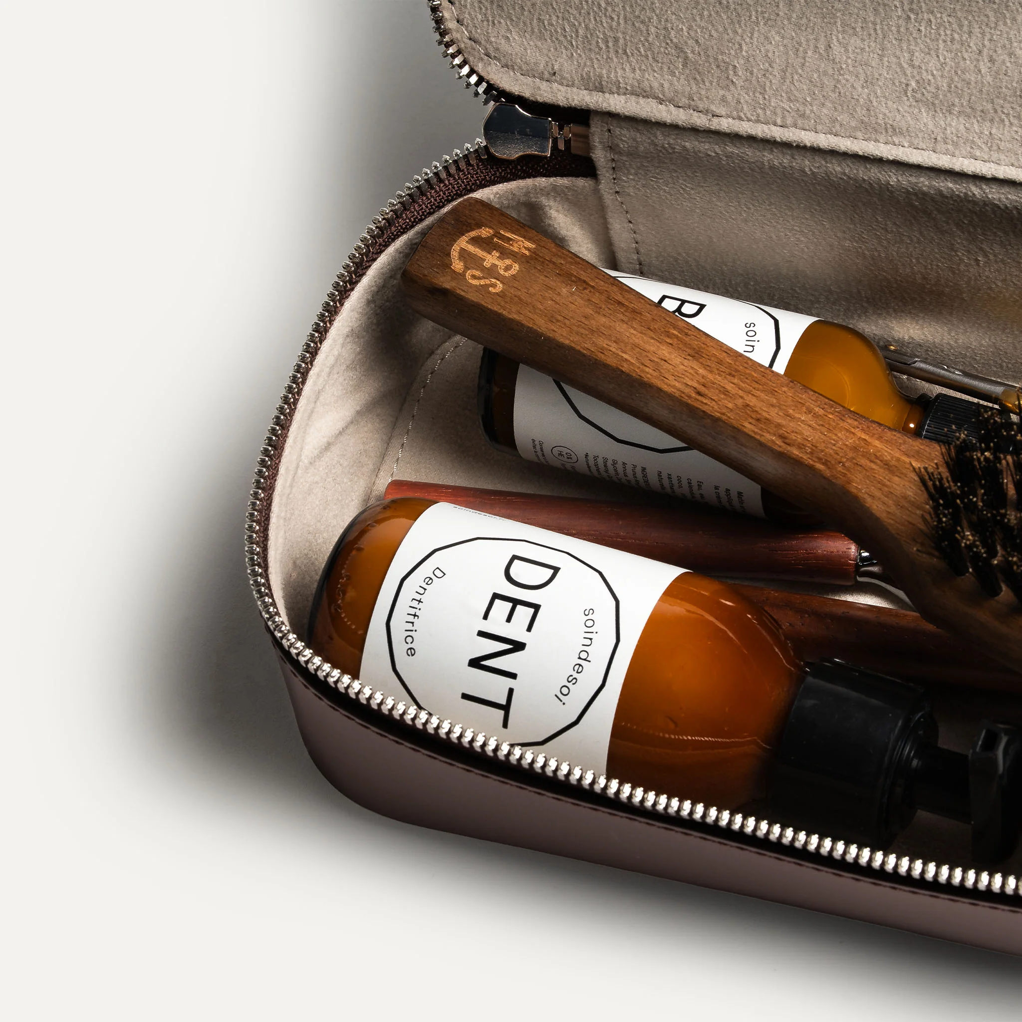 Trousse de toilette cuir ~ GINA II - MARRON - Image 8