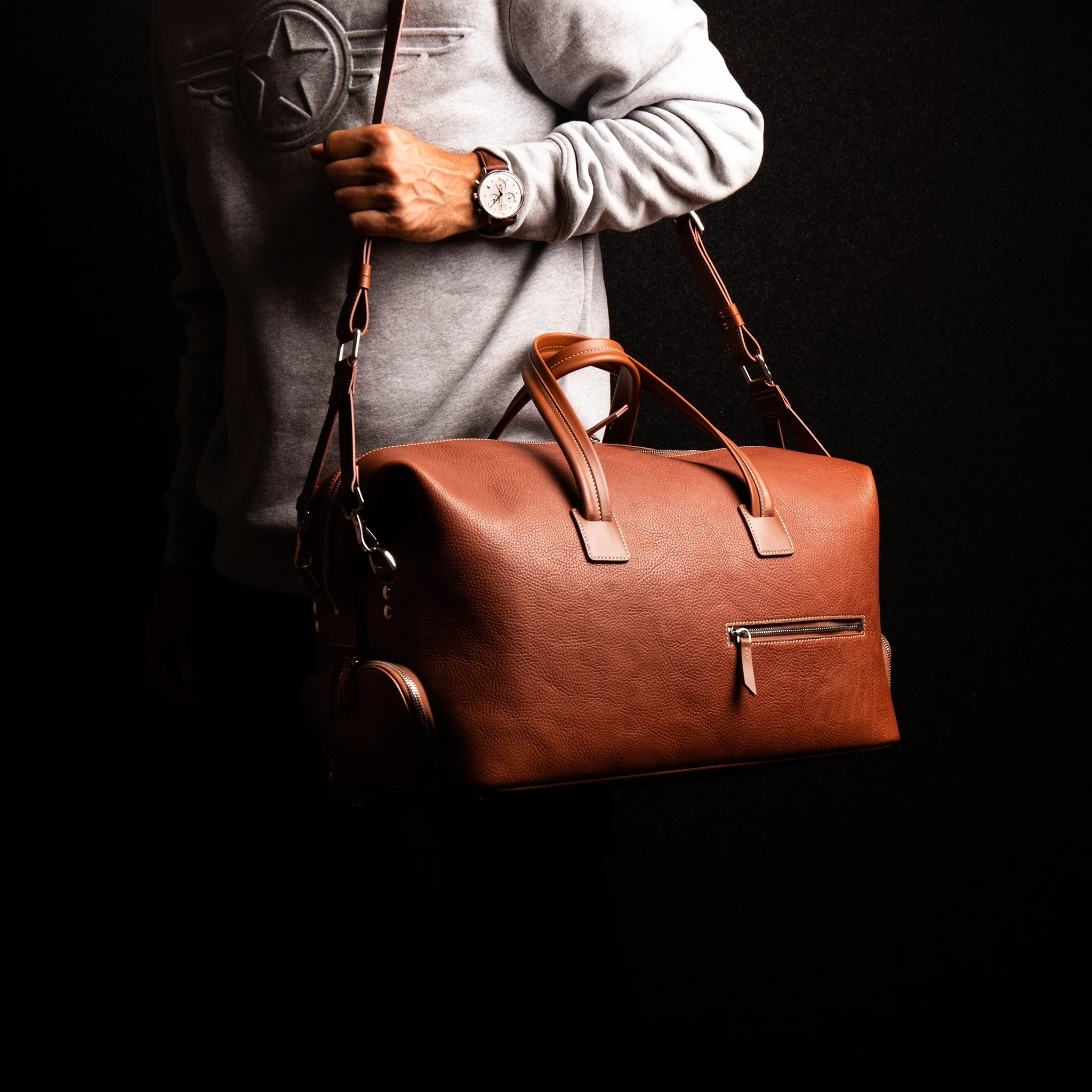 Sac week-end cuir ~ WILSON - COGNAC - Image 11