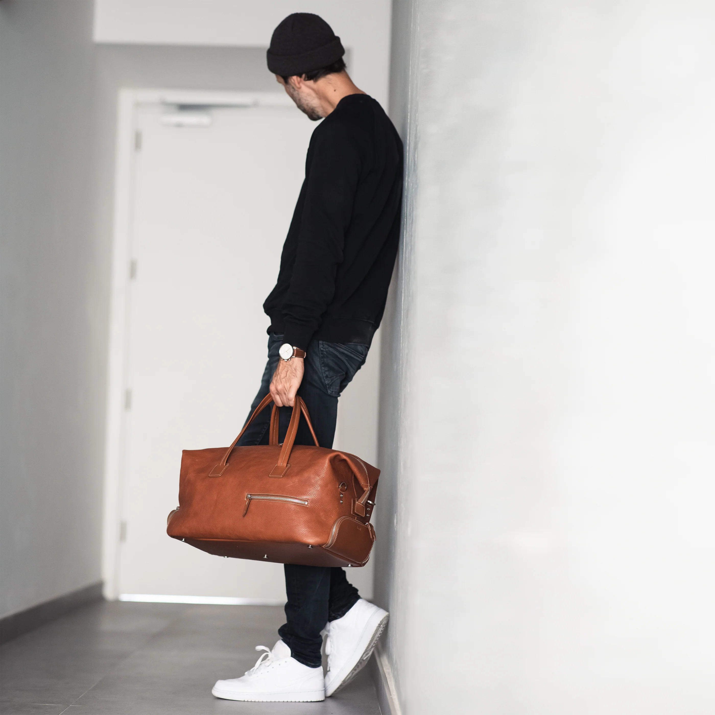 Sac week-end cuir ~ WILSON - COGNAC - Image 3