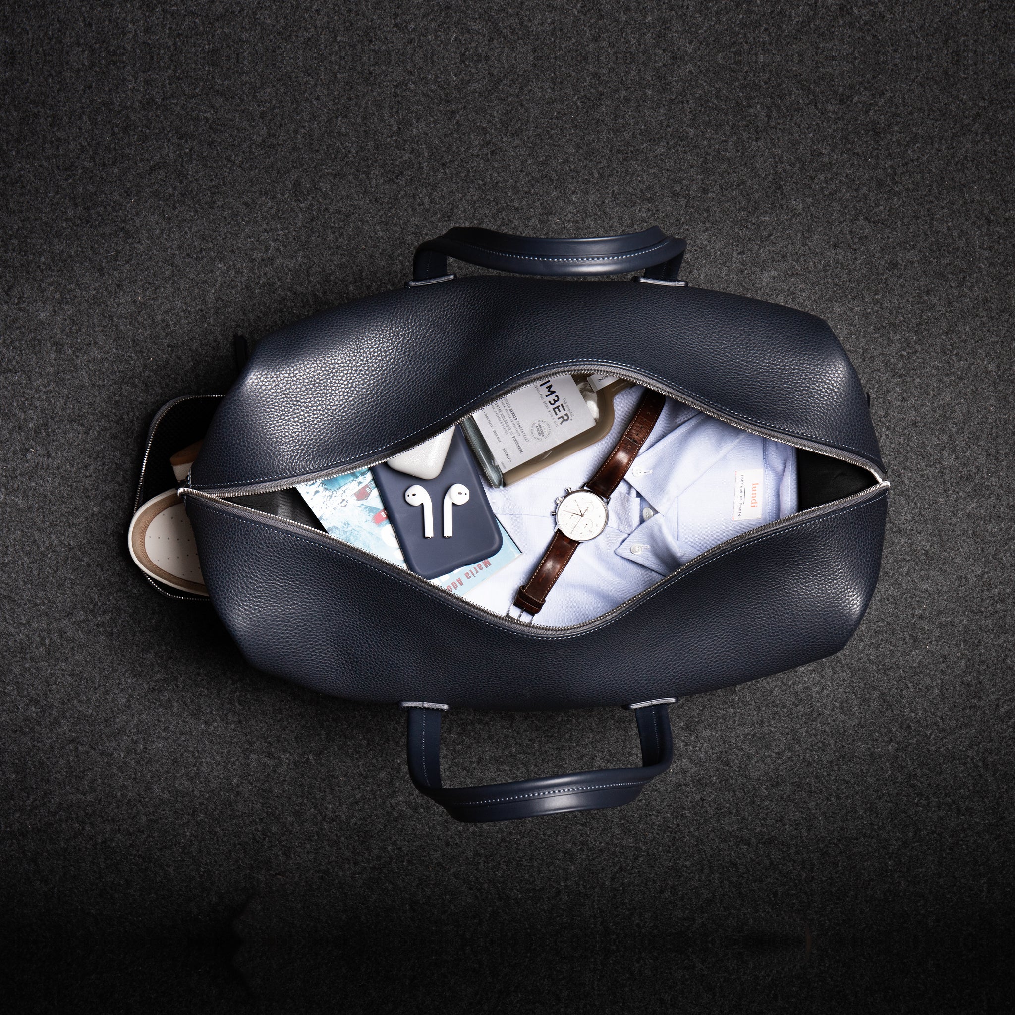 Sac week-end cuir ~ WILSON - MARINE - Image 8